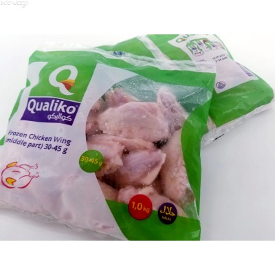 UK01 烏克蘭Qualiko天然無激素雞中翼(1kg/包，約23~25隻/包)網購原價HK$60.00/包，會員價HK$52.00/包